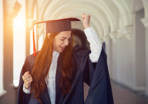 Graduation,Day.,Very,Happy,Woman,Student.,Finally,,The,Graduate,,She